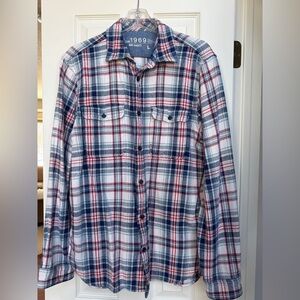 Gap 1969 Plaid Button-Up Shirt - Red, Blue, White